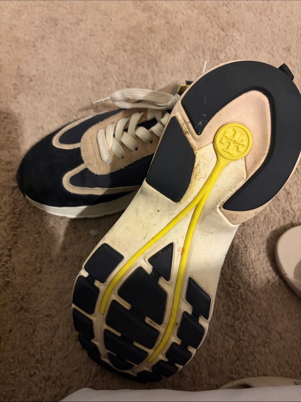 Tory Burch Women's black and Beige Runner Sneakers - Picture 2 of 6